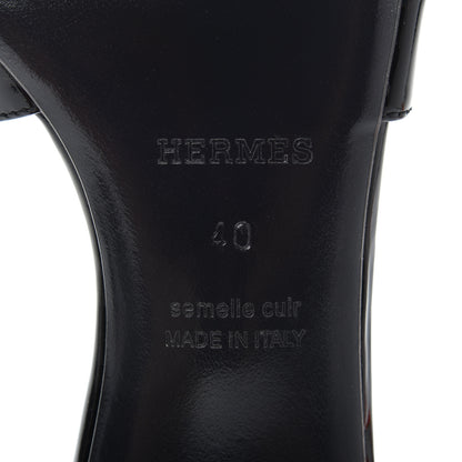 Hermes Patent Oasis Sandals 40 Black 6 of 11