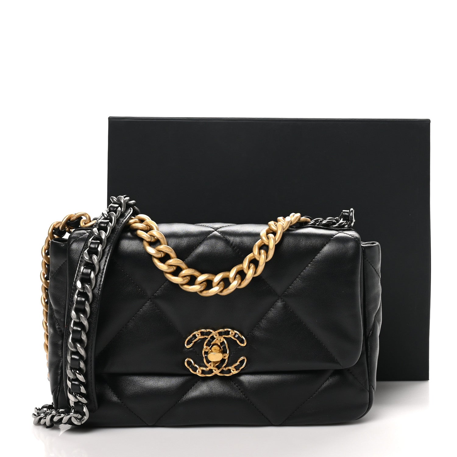 Chanel Lambskin Quilted Medium Chanel 19 Flap Black 12 of 12