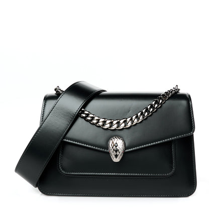 Bulgari Nappa Serpenti Forever Large Maxi Chain Crossbody Bag Black 1 of 11