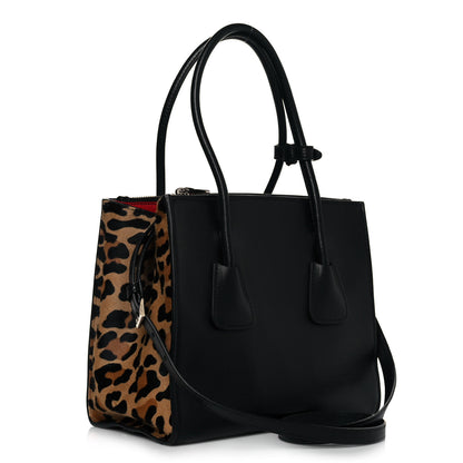 Prada City Glace Cavallino Twin Pocket Tote Black Miele 4 of 11