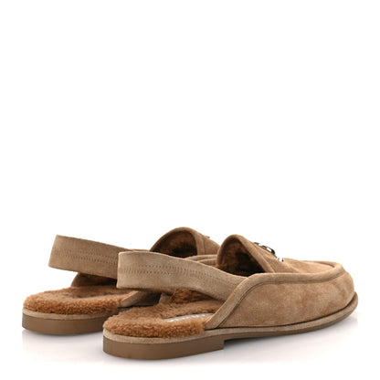Chanel Suede Calfskin CC Slingback Loafers 38.5 Dark Beige 5 of 10