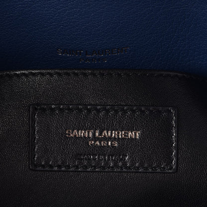 Saint Laurent Sheepskin Matelasse Monogram Medium College Bag Navy 6 of 7