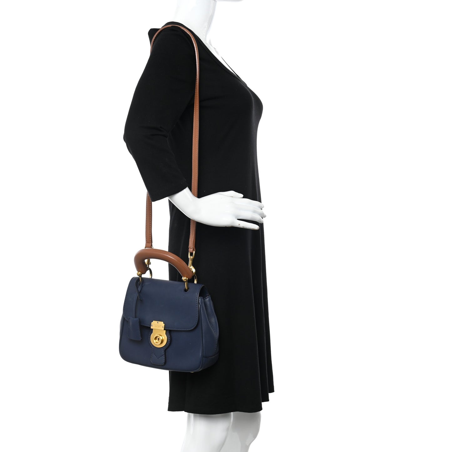 Trench Calfskin Small DK88 Top Handle Bag Ink Blue