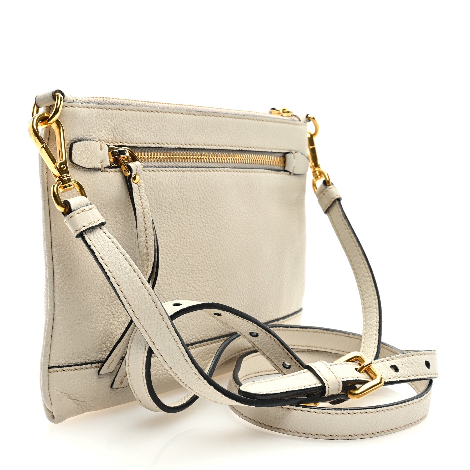Prada Vitello Phenix Zip Crossbody Bag Bianco 2 of 7