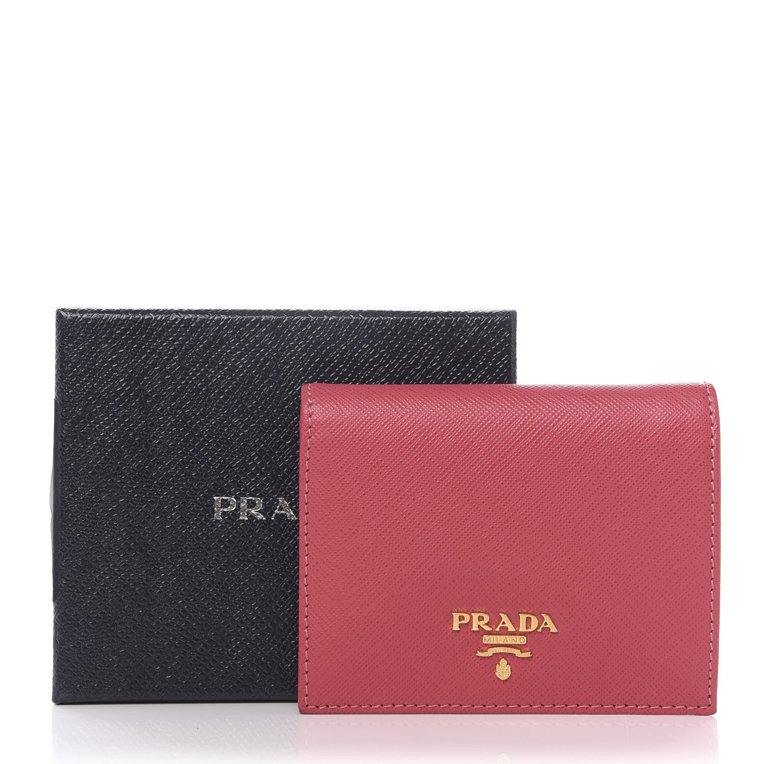 Prada Saffiano Metal Bi-Fold Wallet Peonia 8 of 8