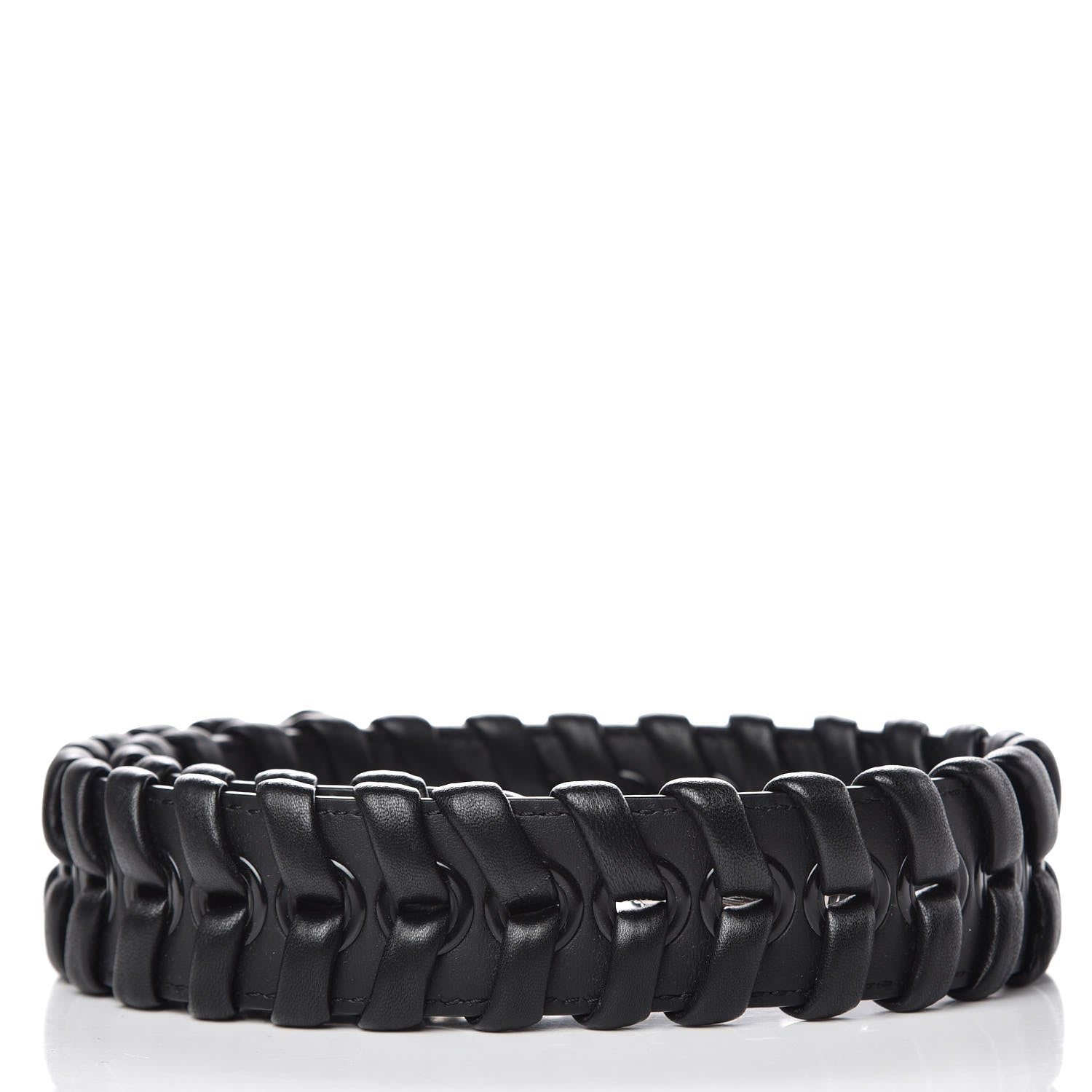 Fendi Vitello Dolce Shiny Nappa Lace Up Strap You Black 2 of 3