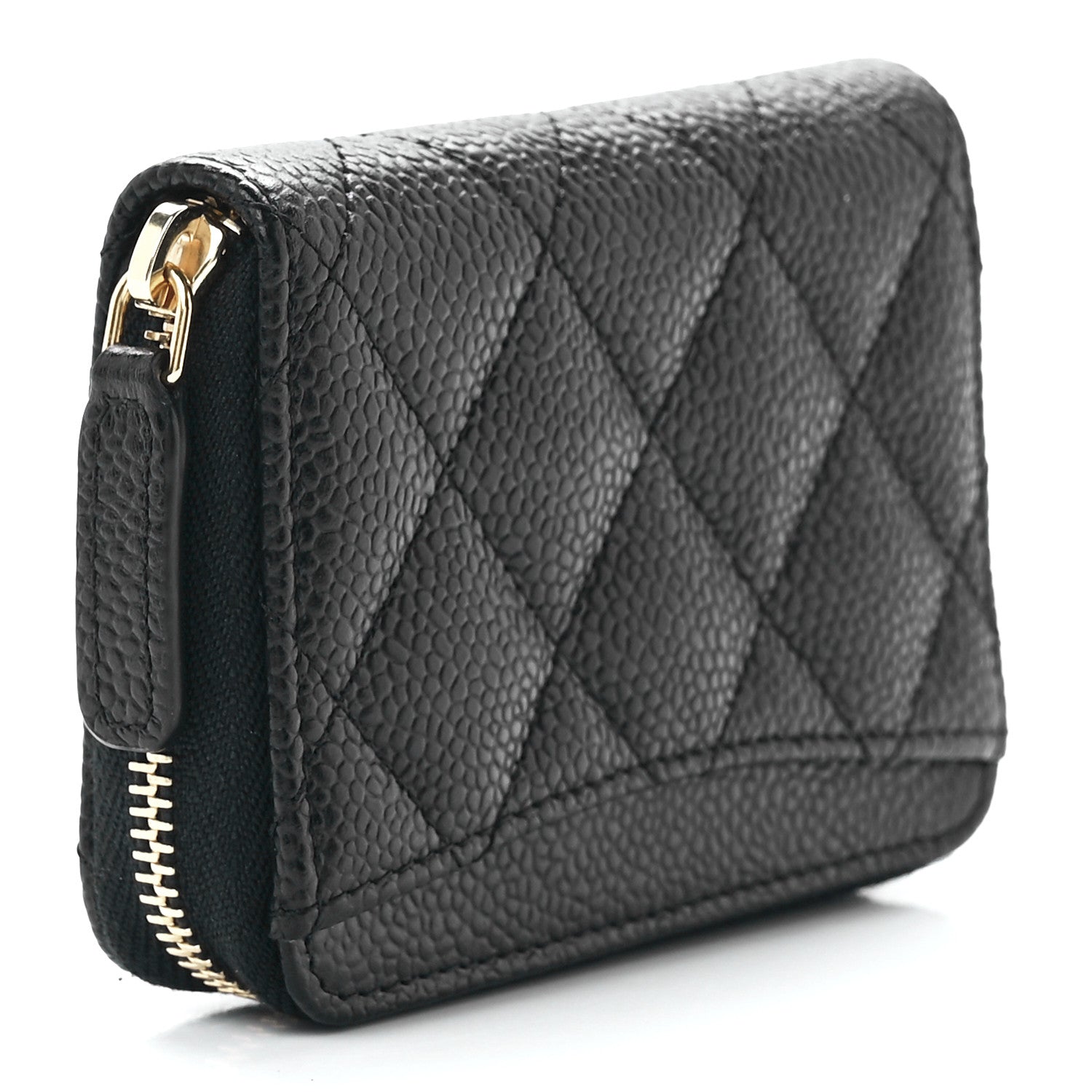 Chanel Caviar Quilted Zip Coin Purse Black 3 of 12