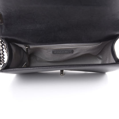 Chanel Calfskin Quilted Double Stitch New Medium Boy Flap Black 5 of 14