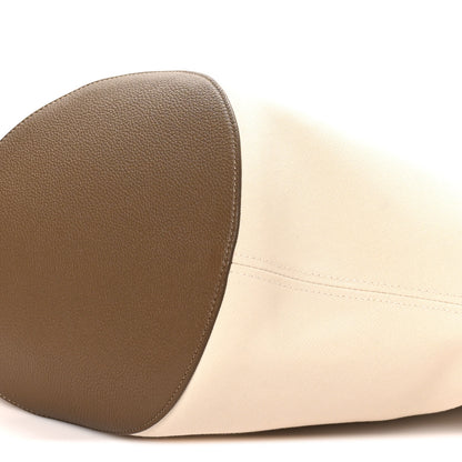 Khaite Canvas Calfskin Medium Lotus Tote Cream Dark Olive 9 of 9
