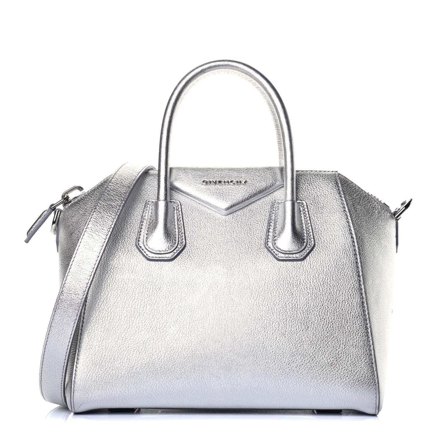 Givenchy Metallic Sugar Goatskin Small Antigona Silver 1 of 9