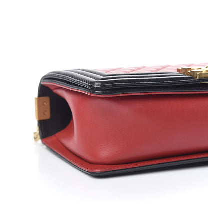 Chanel Lambskin Quilted Medium Boy Flap Red Black 5 of 14