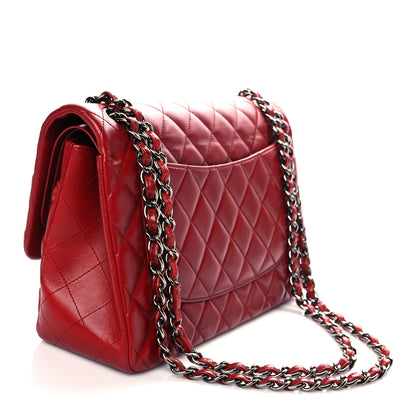 Chanel Lambskin Quilted Jumbo Double Flap Red 3 of 10