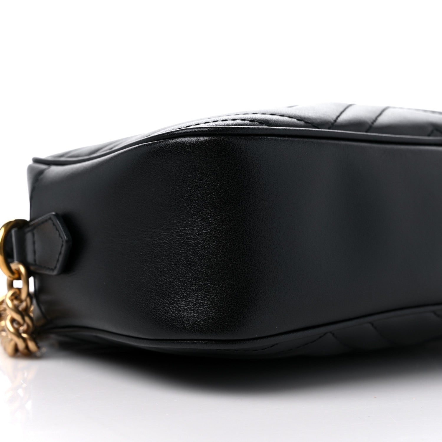 Gucci Calfskin Matelasse Small GG Marmont Chain Shoulder Bag Black 8 of 9