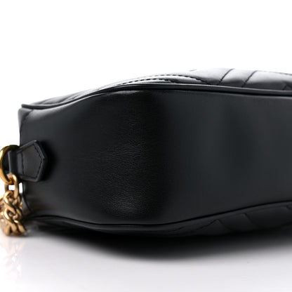 Gucci Calfskin Matelasse Small GG Marmont Chain Shoulder Bag Black 8 of 9