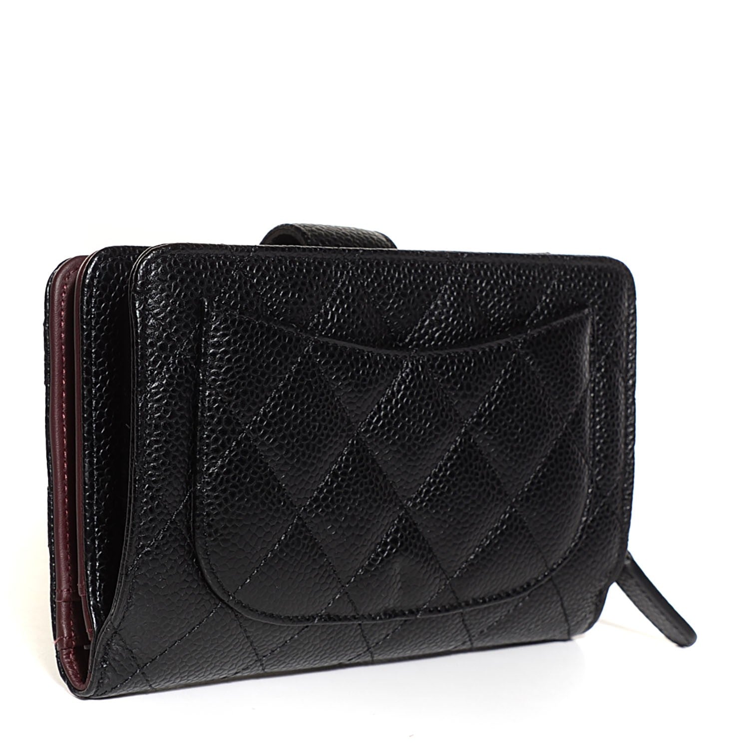 Chanel Caviar Quilted Zipped Pocket Wallet Black 3 of 9
