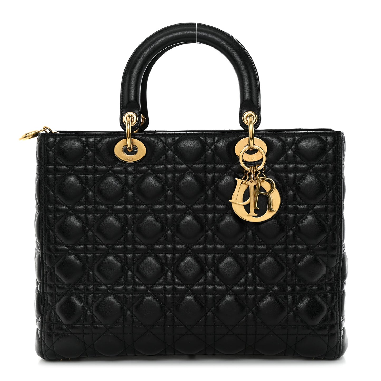 Lambskin Cannage Large Lady Dior Black