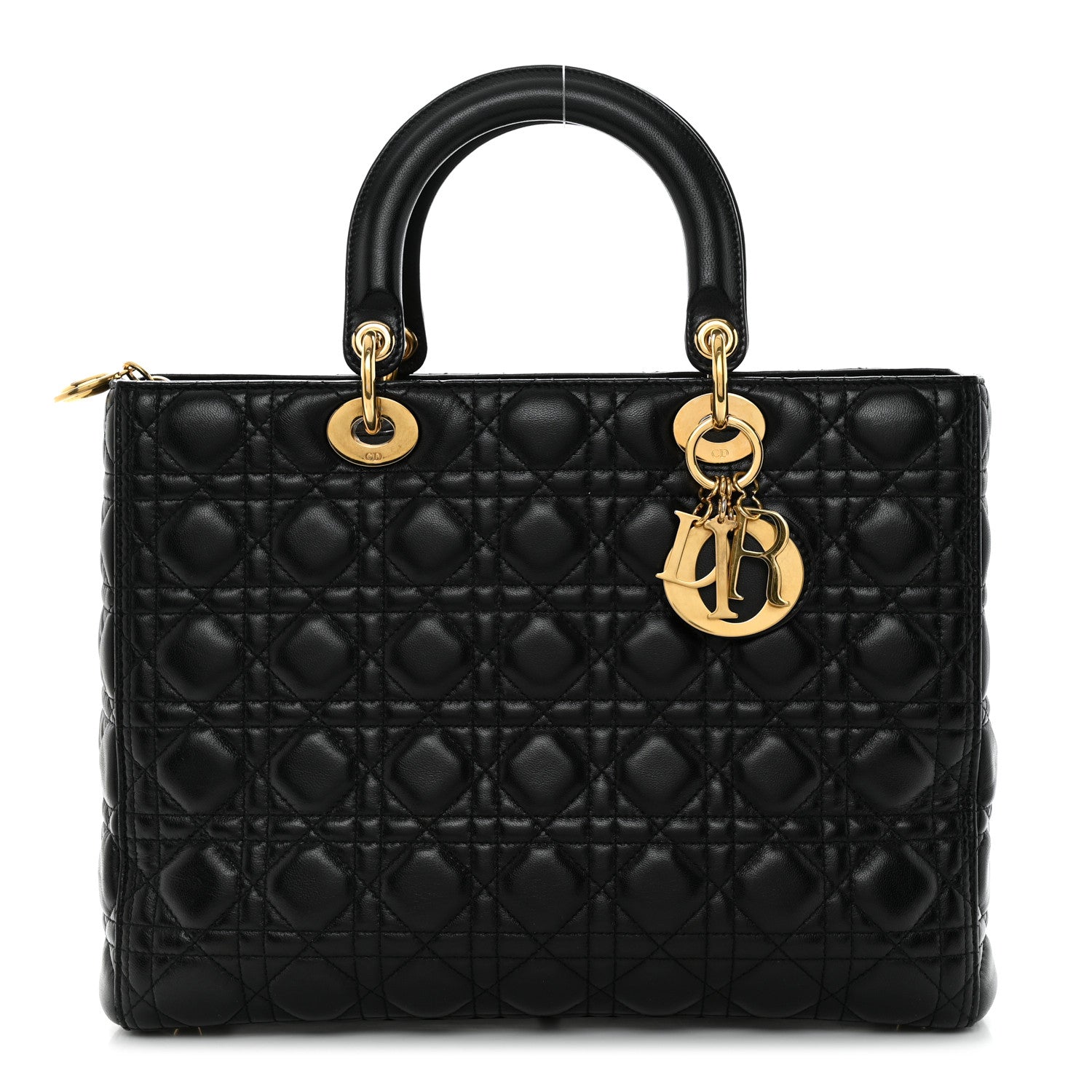Christian Dior Lambskin Cannage Large Lady Dior Black 1 of 13