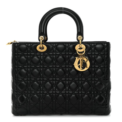 Christian Dior Lambskin Cannage Large Lady Dior Black 1 of 13