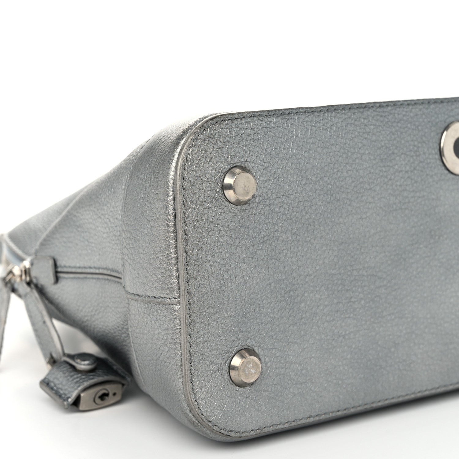 Balenciaga Metallic Calfskin LED Logo Projector Top Handle Bag Silver 8 of 14