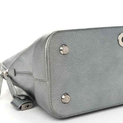 Balenciaga Metallic Calfskin LED Logo Projector Top Handle Bag Silver 8 of 14