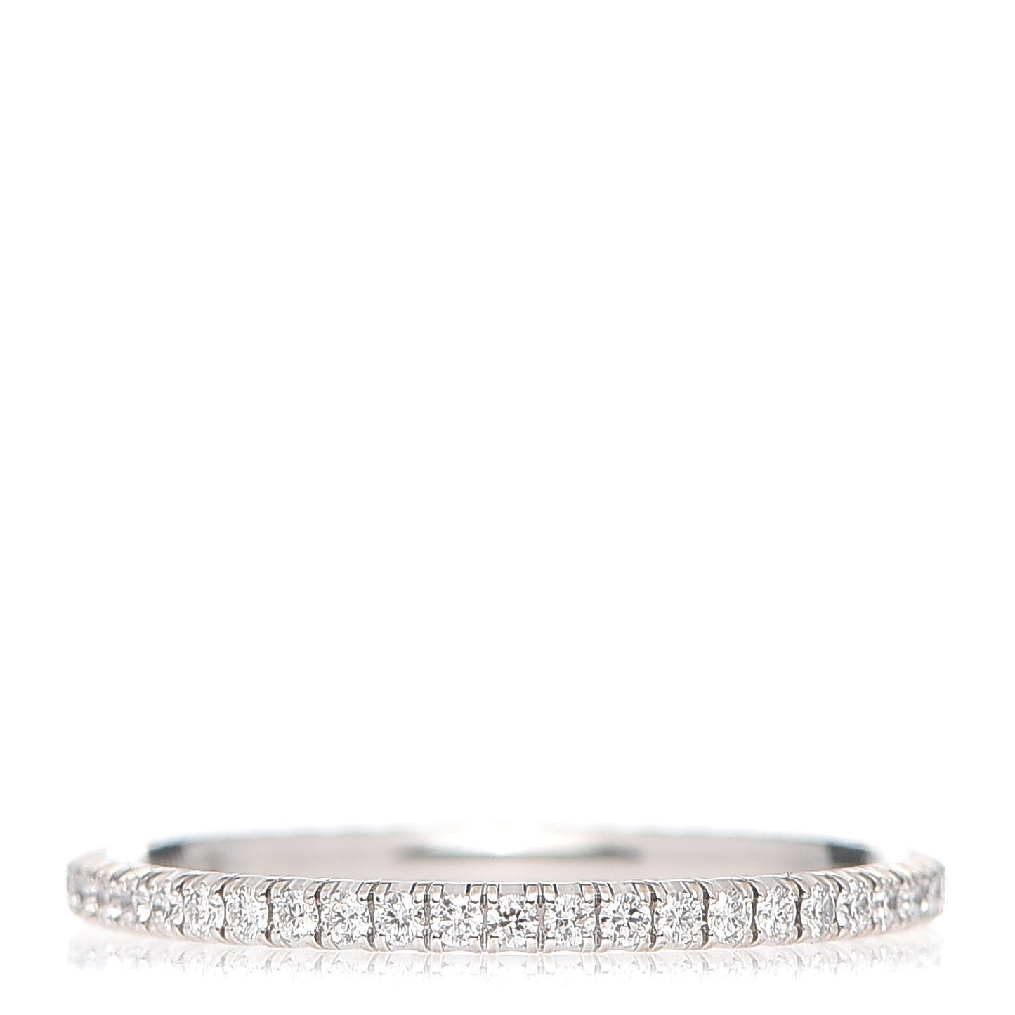 18K White Gold Diamond 1.5mm Etincelle de Cartier Wedding Band Ring 52 6