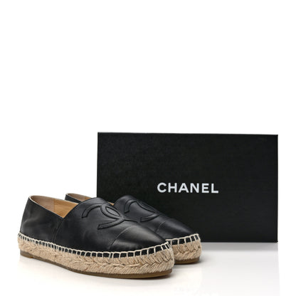 Chanel Lambskin CC Espadrilles 35 Black 9 of 9