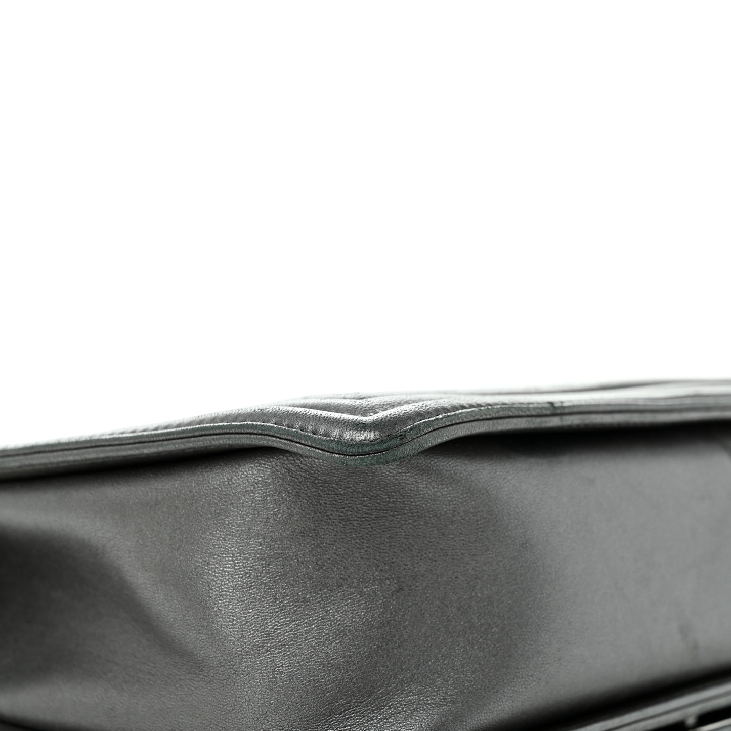 Metallic Lambskin Embossed Large Boy Cube Flap
