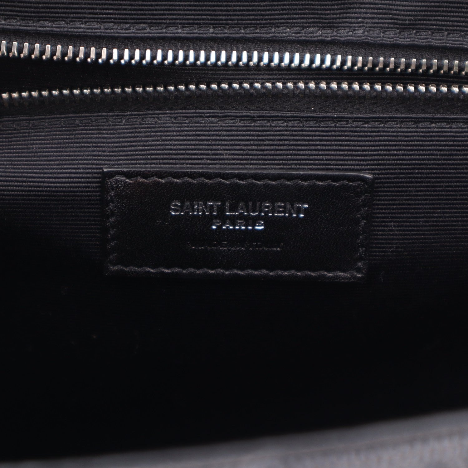 Saint Laurent Grain De Poudre Matelasse Chevron Large Monogram Satchel Black 7 of 11