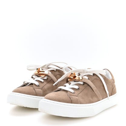 Hermes Chevre Velours Mens Day Sneakers 37.5 Beige Sable 4 of 8