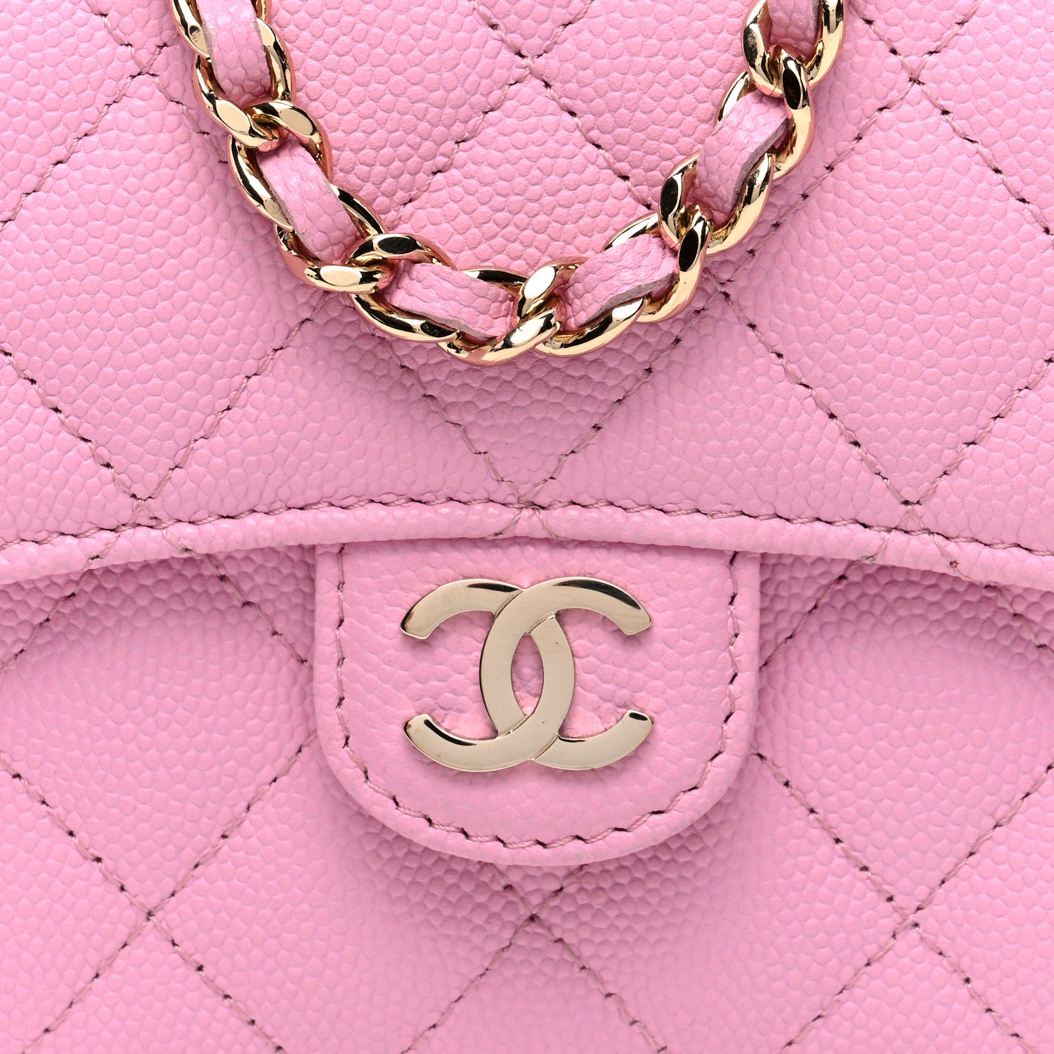 Chanel Caviar Quilted Clutch With Chain Bag Pink 9 of 12