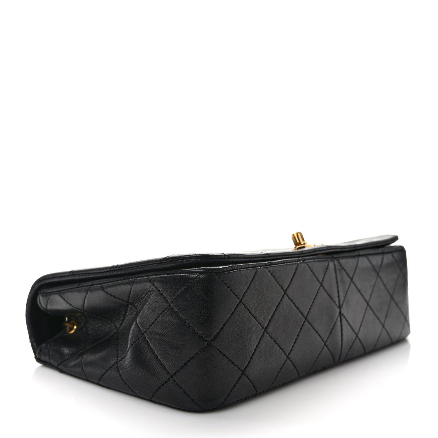 Lambskin Quilted Small Single Flap Black