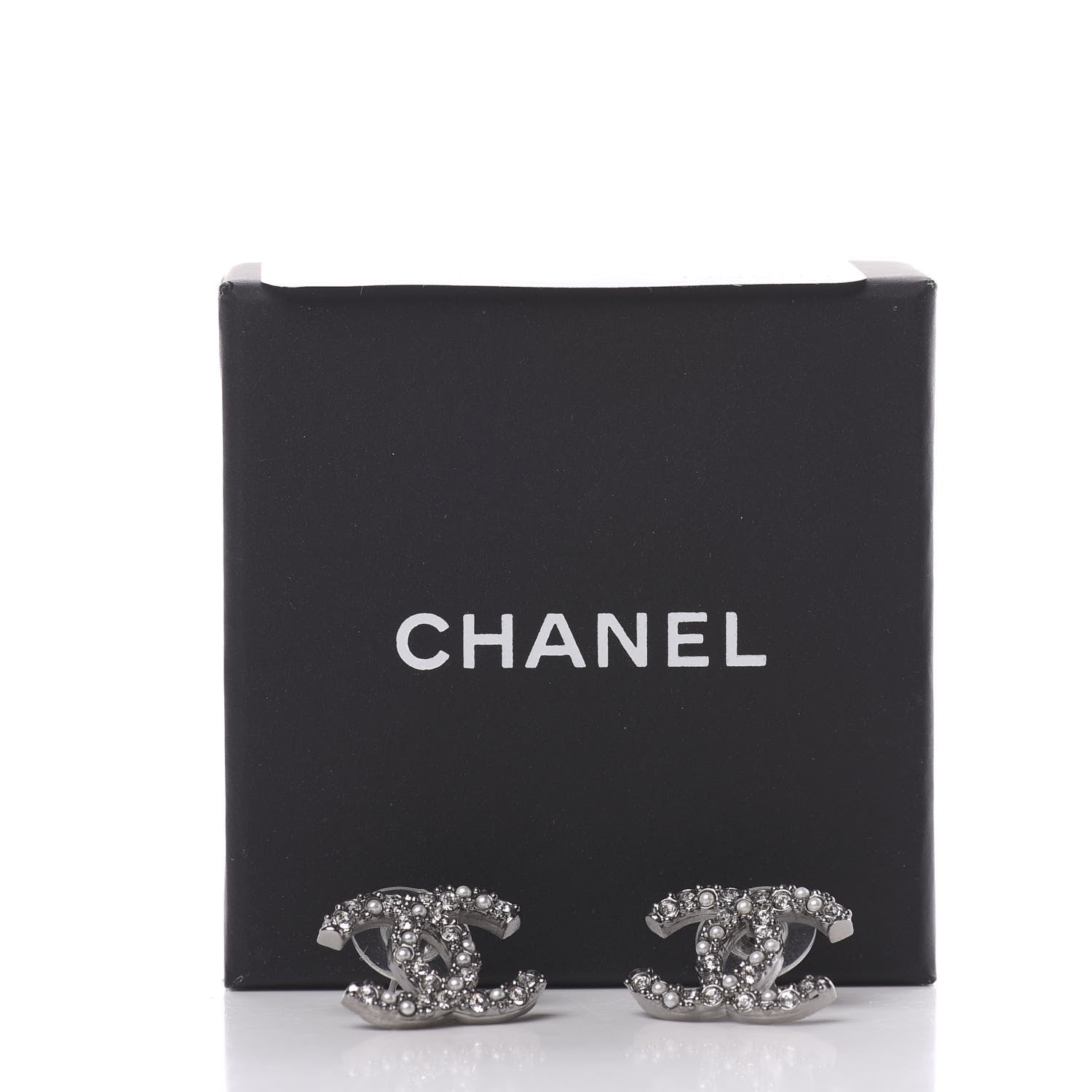 Chanel Ruthenium Crystal Pearl Caviar Earrings 5 of 5