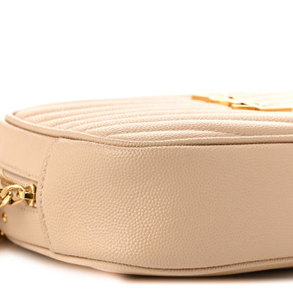 Saint Laurent Grain De Poudre Matelasse Monogram Mini Lou Camera Bag Dark Beige 9 of 10