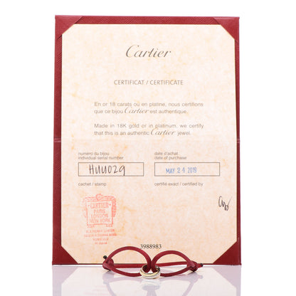 Cartier 18K Pink Yellow White Gold Trinity Cord Bracelet Red 9 of 9