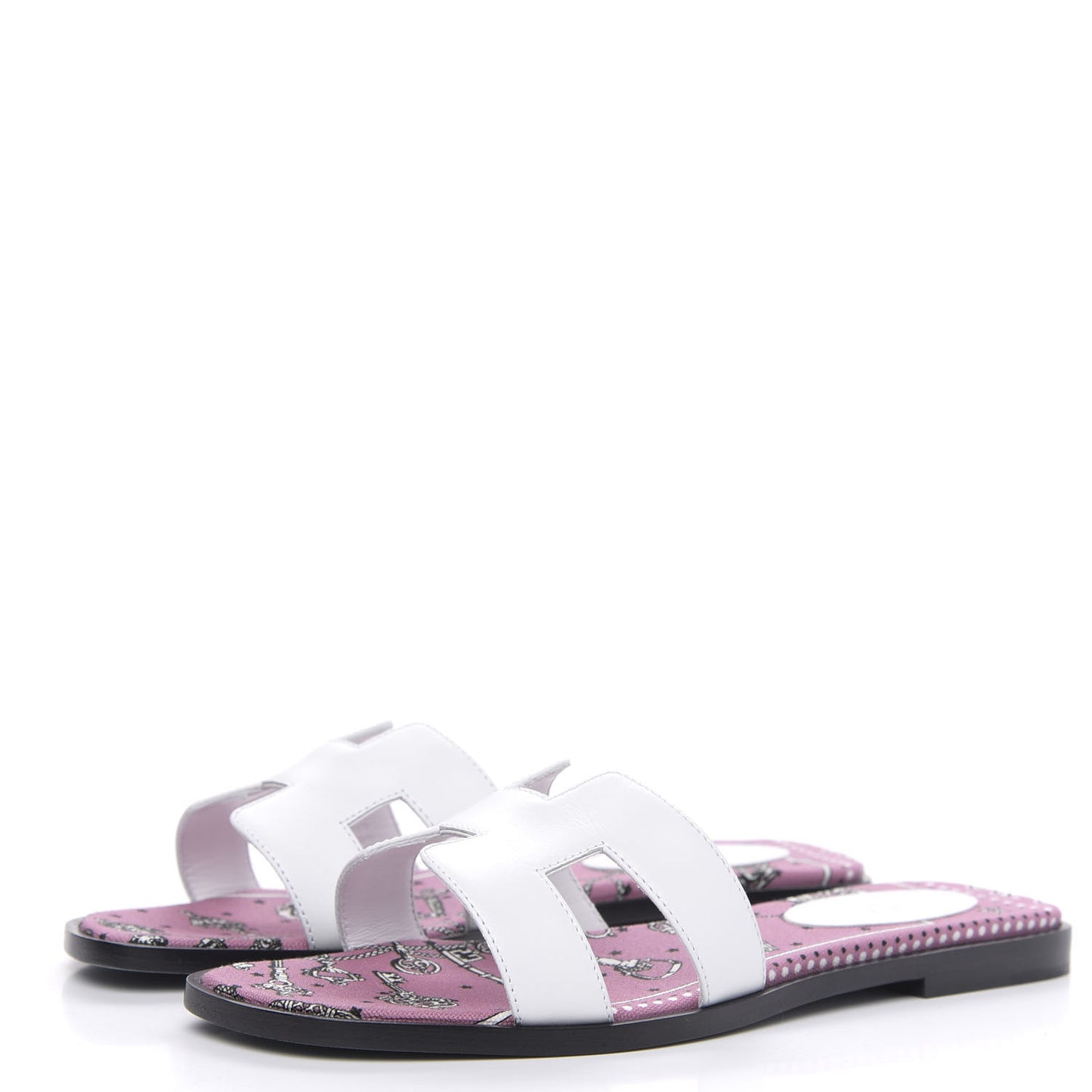 Box Calfskin White Bois De Rose Oran Sandals 36.5 White