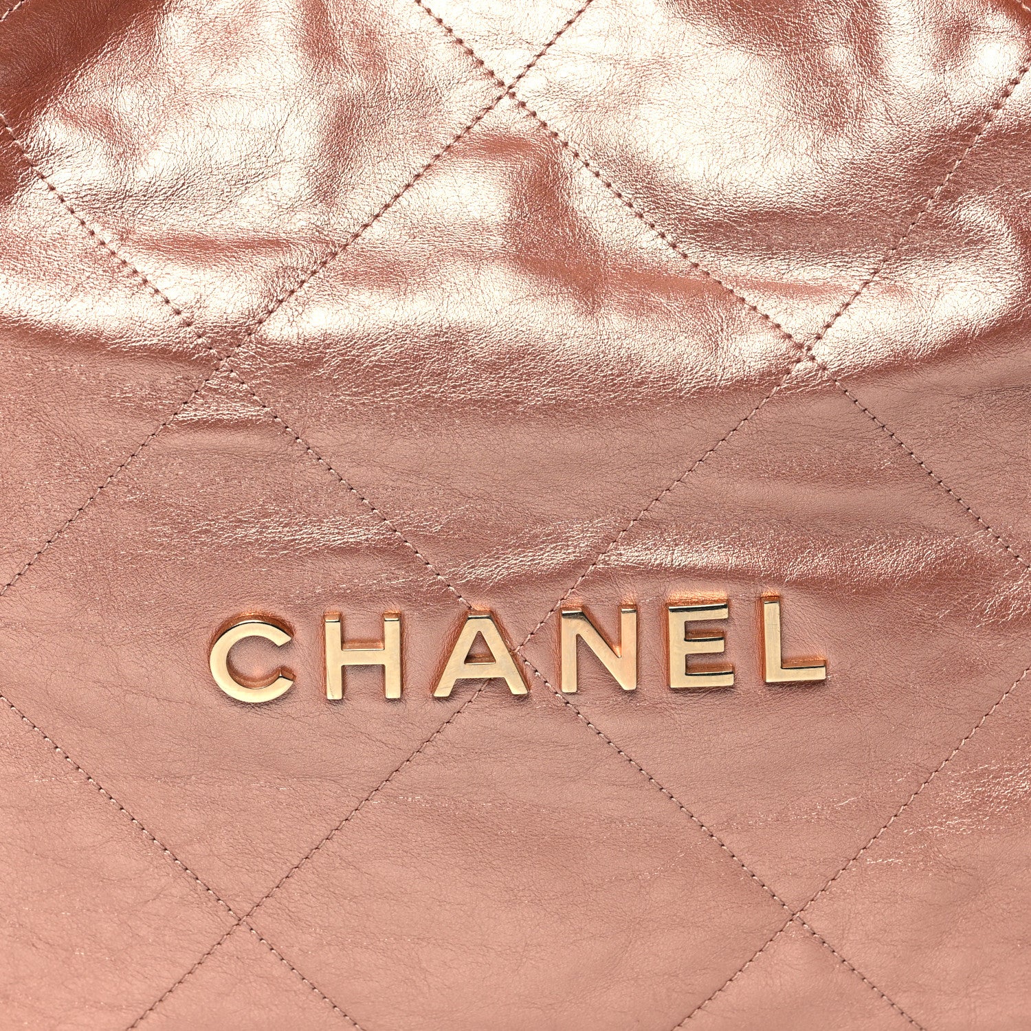 Chanel Metallic Calfskin Quilted Chanel 22 Copper 10 of 12