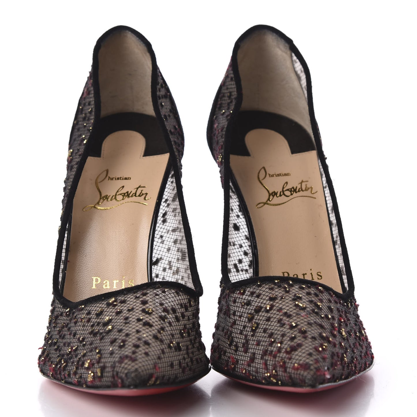 Tulle Glitter Follies Lace 100 Pumps 37.5 Black