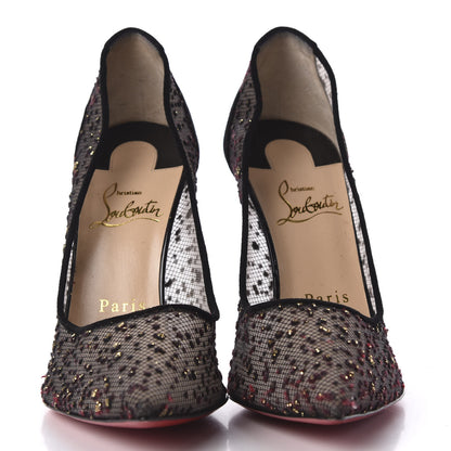 Christian Louboutin Tulle Glitter Follies Lace 100 Pumps 37.5 Black 3 of 9