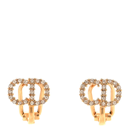 Christian Dior Crystal Clair D Lune Clip On Earrings Rose Gold 1 of 3