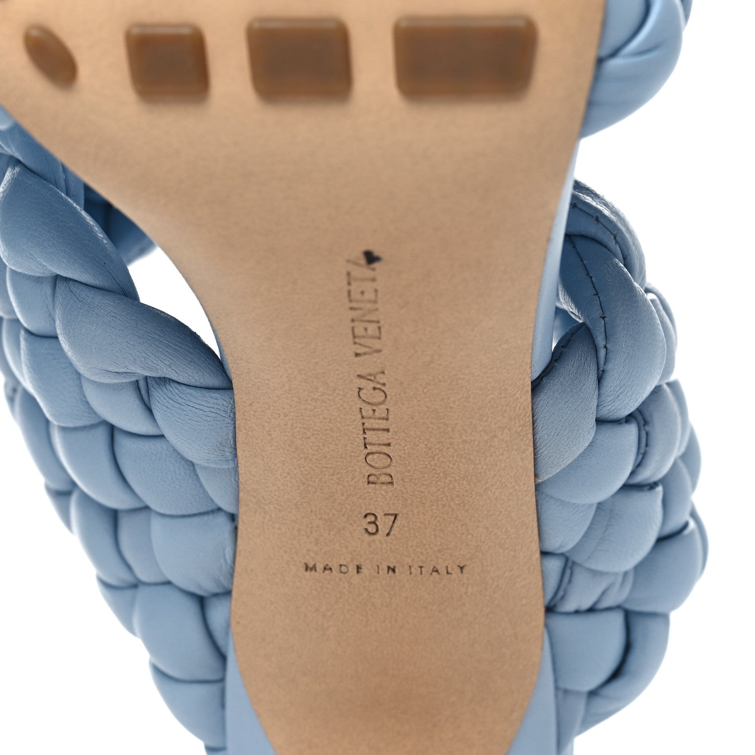 Bottega Veneta Nappa Twisted Padded Intrecciato Curve Slide Sandals 37 Ice 7 of 9