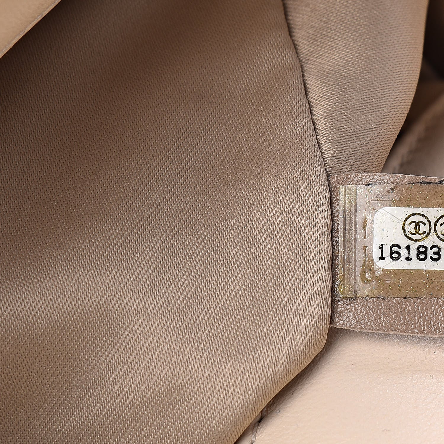 Chanel Calfskin Surpique Chevron Large Flap Beige 7 of 10