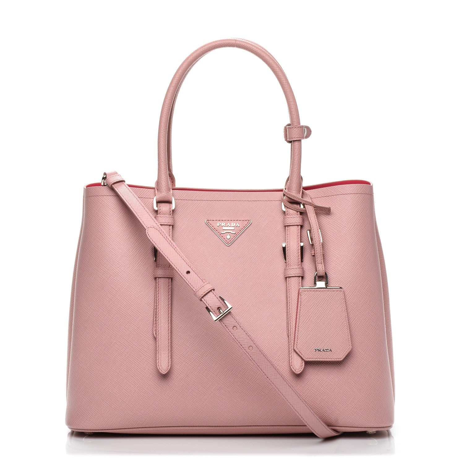 Prada Saffiano Cuir Small Double Handle Tote Pesco 1 of 6
