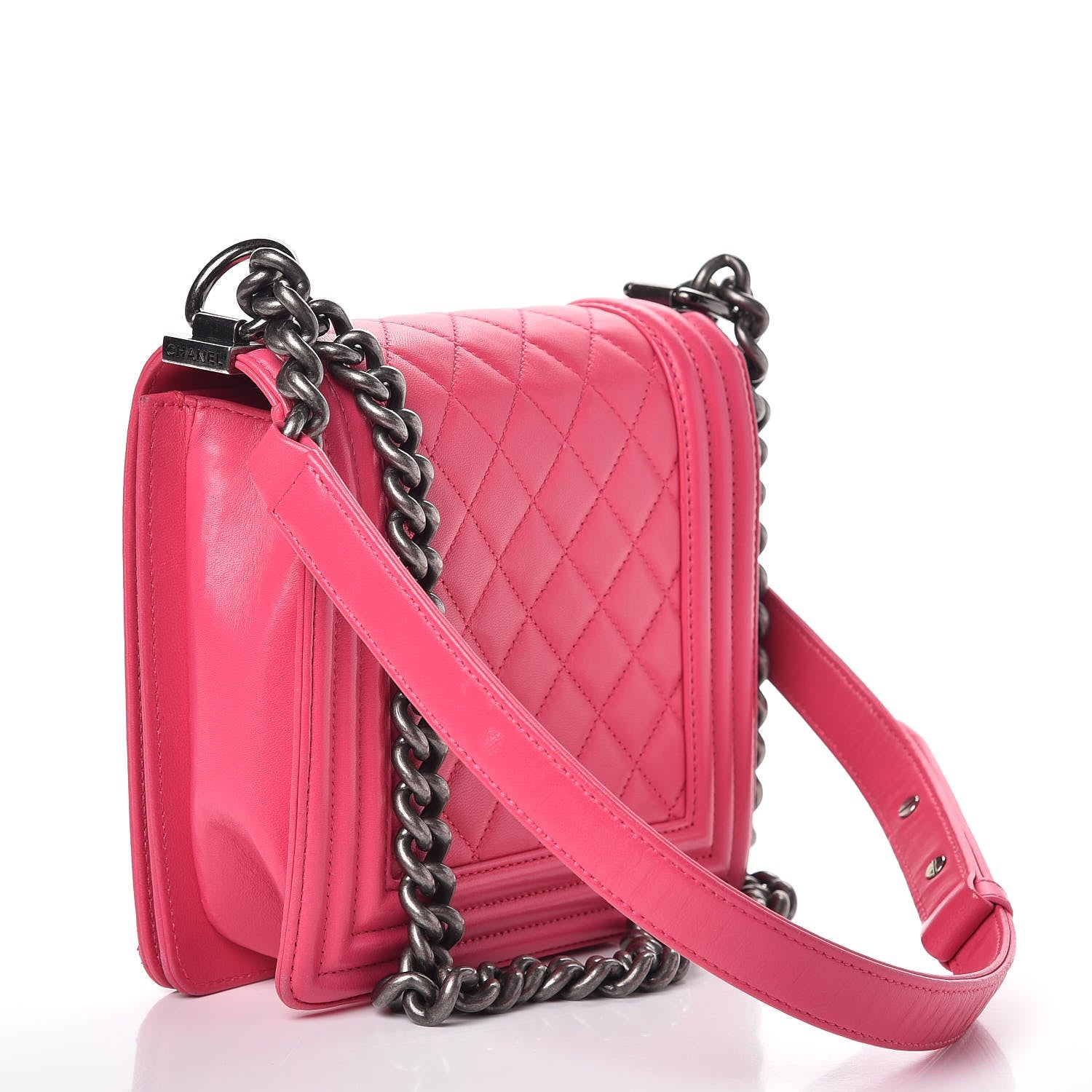 Chanel Lambskin Quilted Small Square Boy Flap Pink 3 of 13