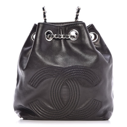 Chanel Lambskin CC Drawstring Backpack Black 1 of 9