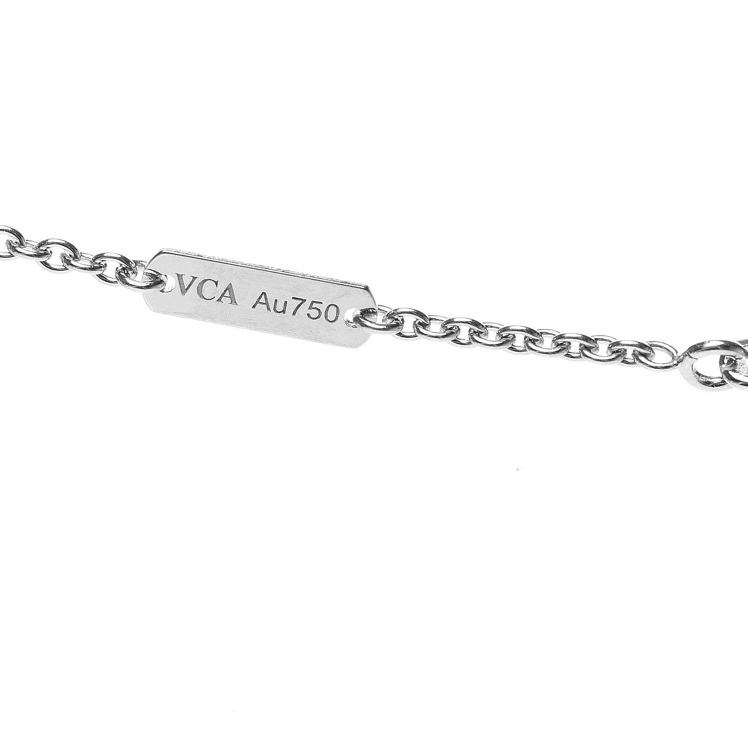 Van Cleef & Arpels 18K White Gold Diamond Pure Alhambra Pendant Necklace 5 of 7
