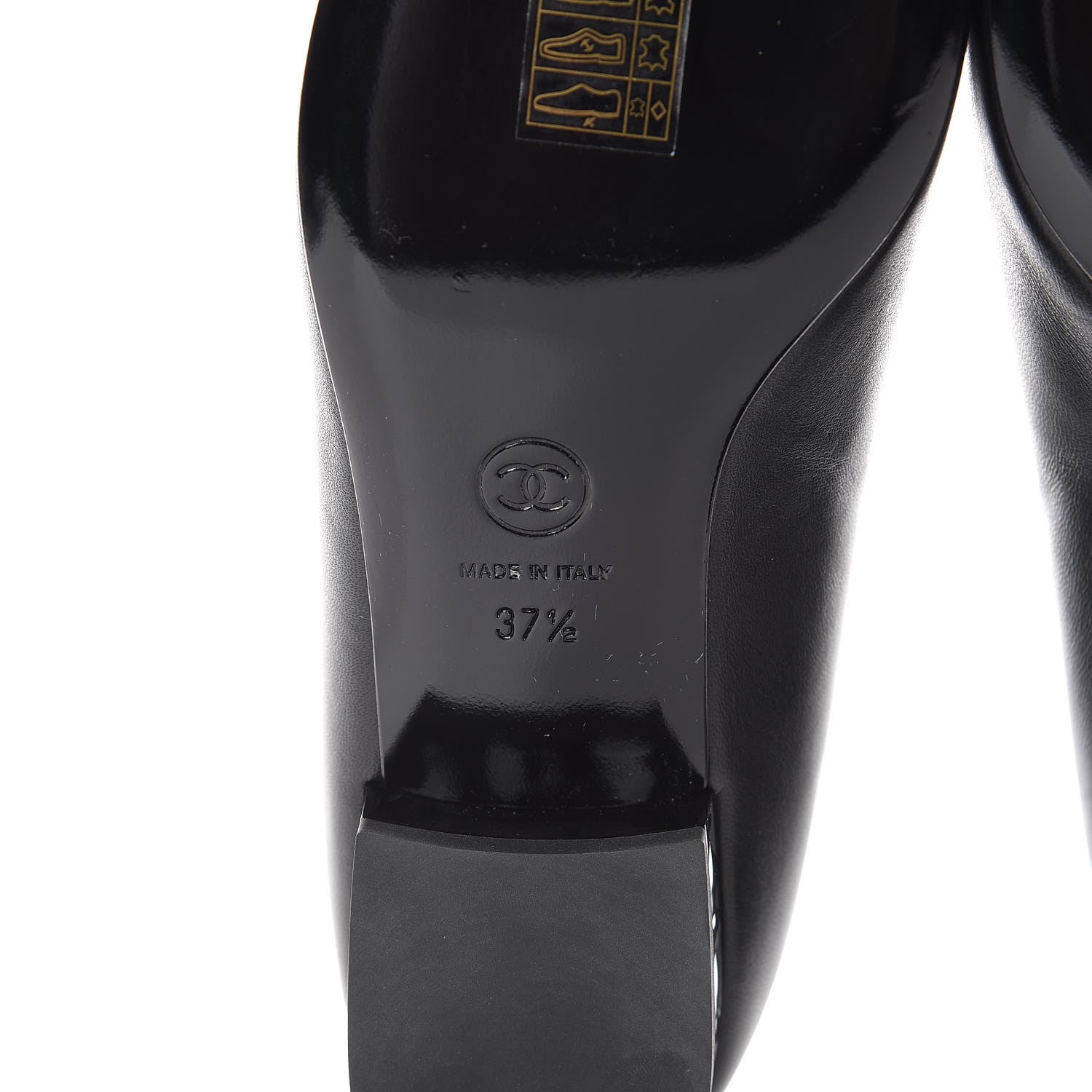 Chanel Lambskin Patent CC Cap Toe Mocassin Loafer 37.5 Black 6 of 10