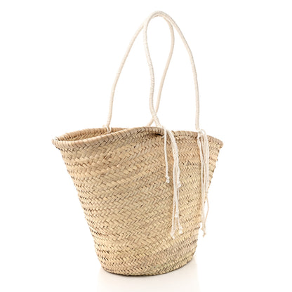 Celine X DAVID KRAMER Raffia Calfskin Panier Bag White 3 of 11