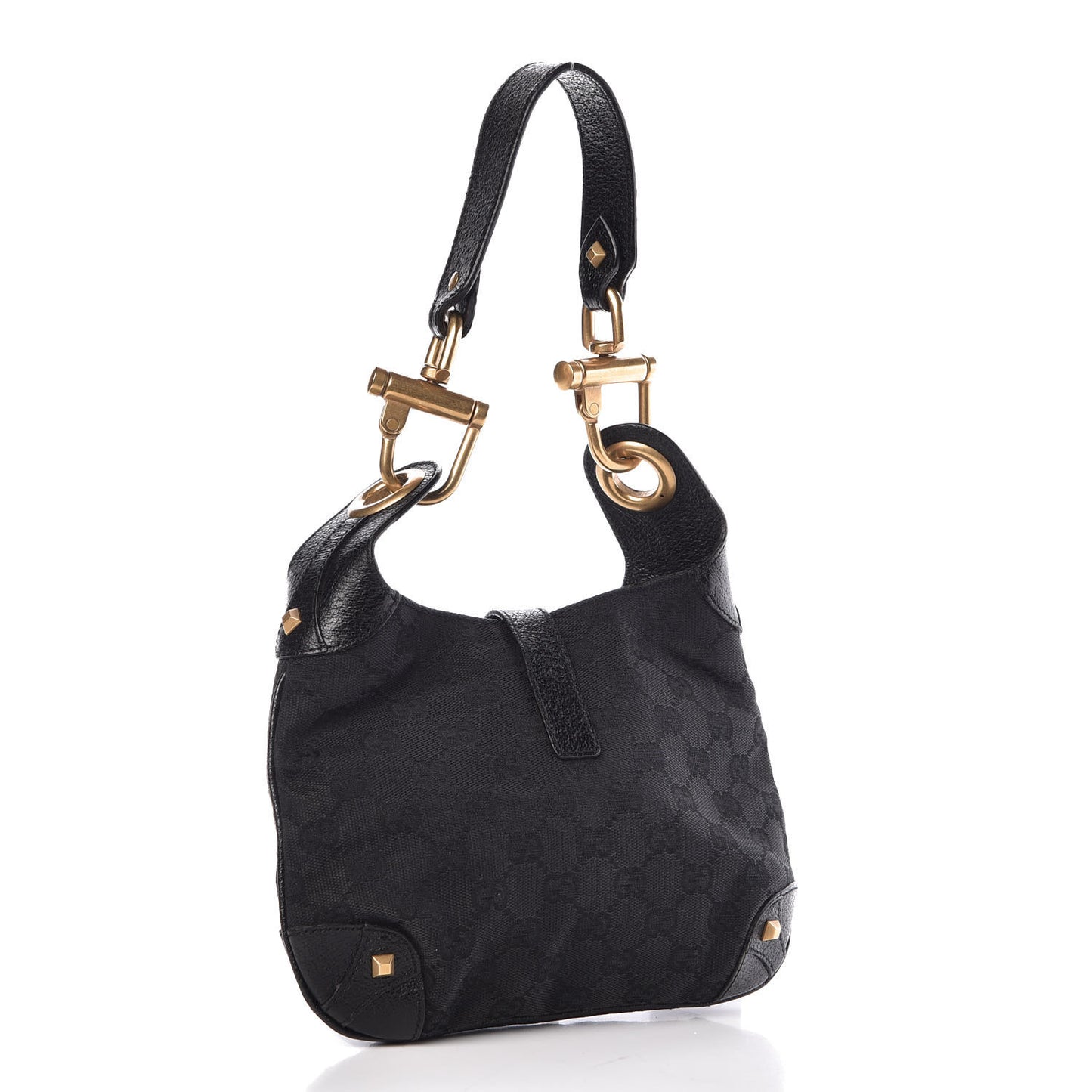 Monogram Mini Piston Lock Jackie O Hobo Shoulder Bag Black