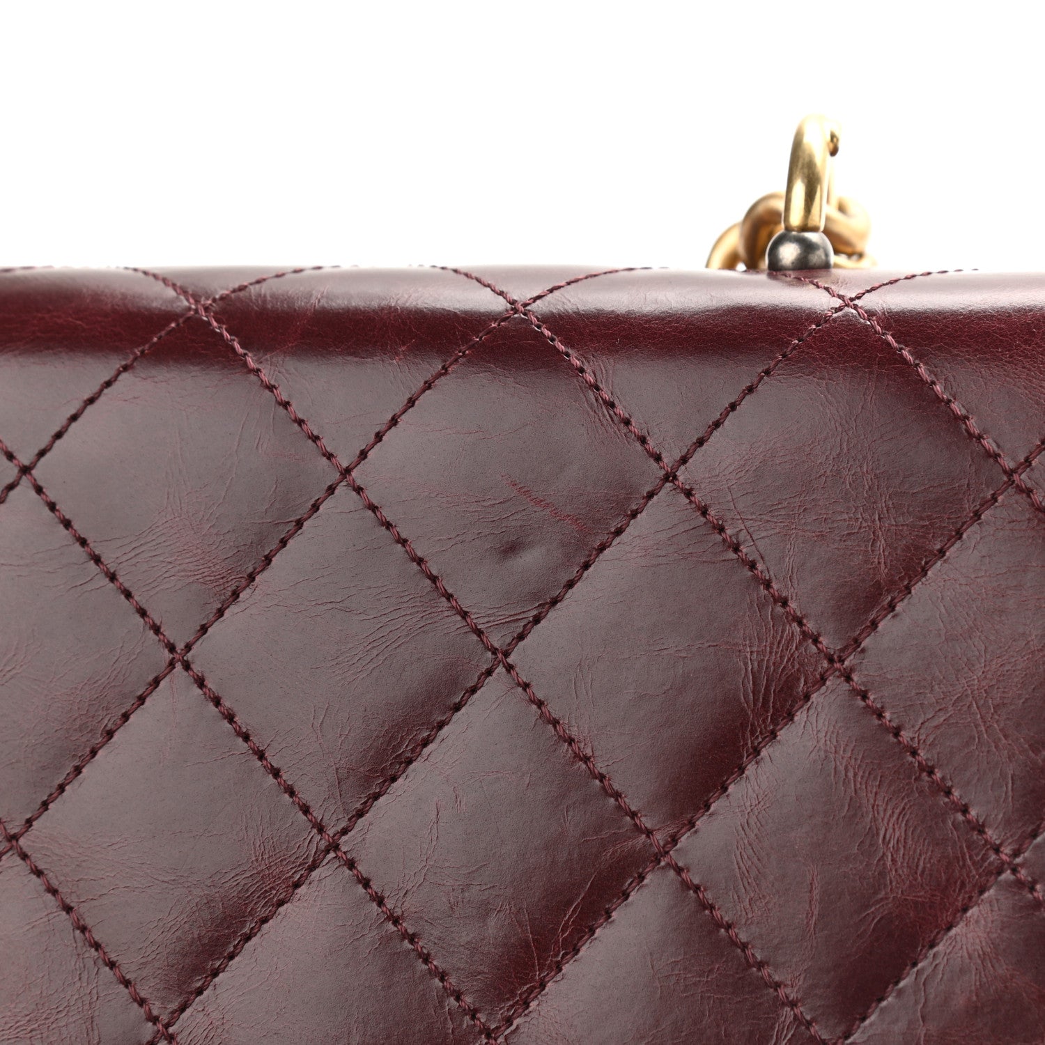 Chanel Calfskin Quilted Straight Lined Flap Burgundy 10 of 10