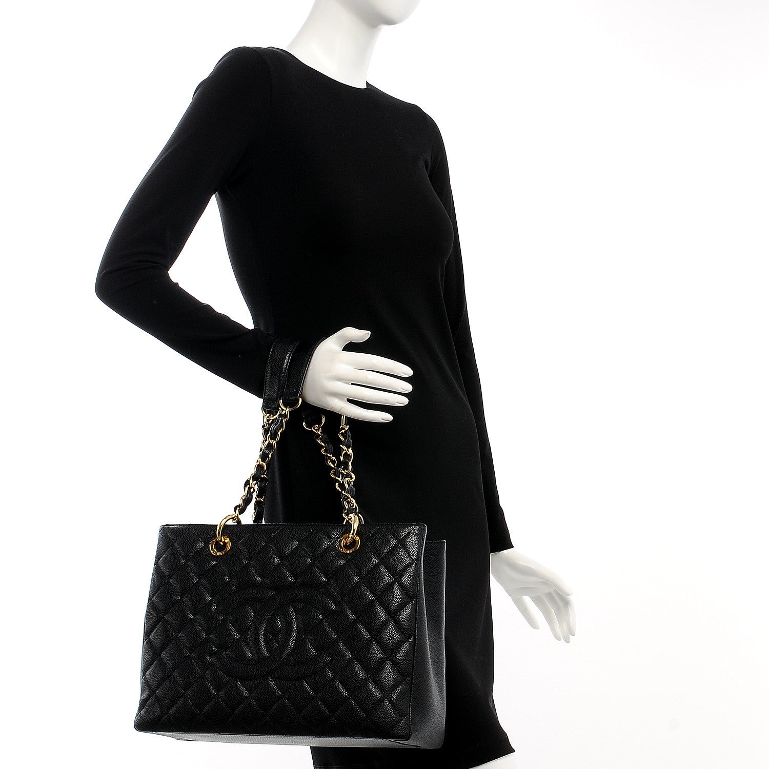 Chanel Caviar Quilted Grand Shopping Tote GST Black 2 of 7